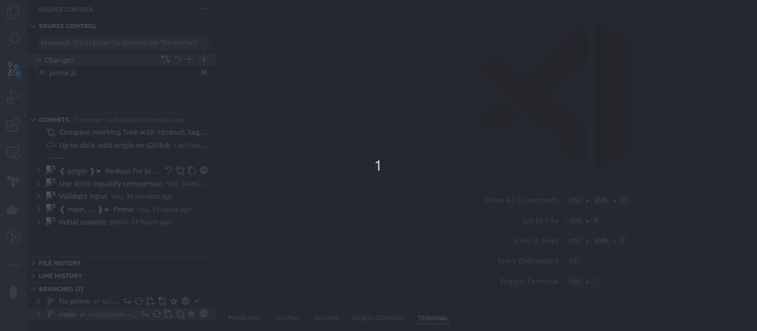 step 3 - create the "Code review" commit